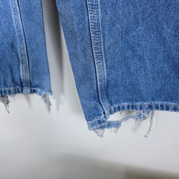 Carhartt Dungaree Fit Carpenter Jeans Mens 41x31 Blue Denim Work Pants 382-83 - Picture 5 of 10